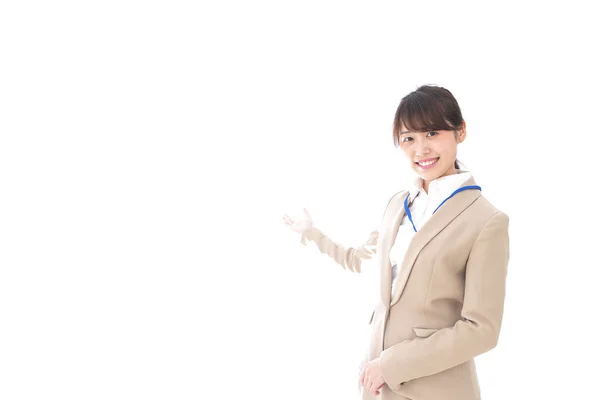 Asian Businesswoman Isolated White Background — Stock Photo, Image