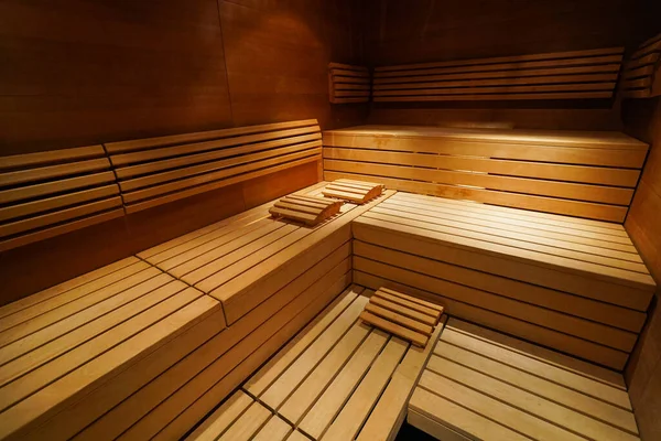 Sauna Intérieur Avec Plancher Bois — Photo