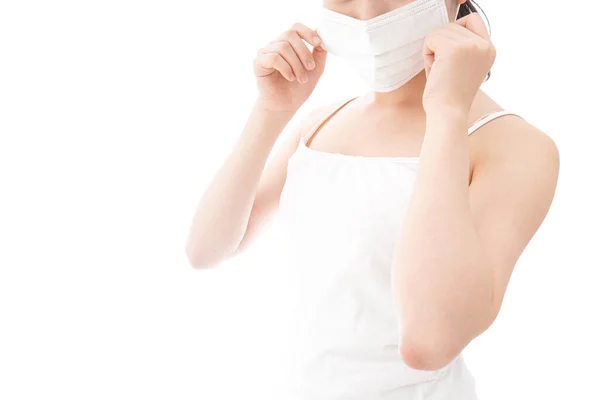 Young Asian Woman Face Mask — Stock Photo, Image