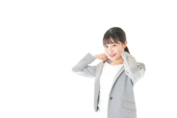 Asian Businesswoman Isolated White Background — Stock Photo, Image