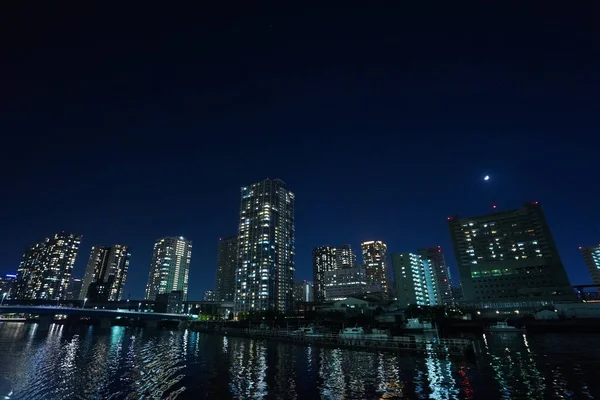 Місто Токіо Освітлене Вночі — стокове фото