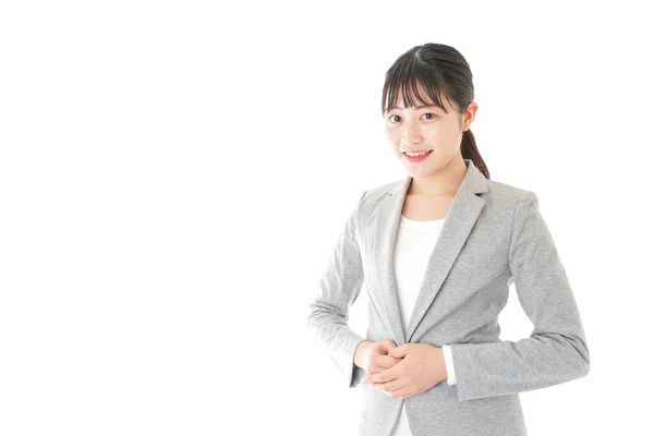 Asiatico Businesswoman Isolato Bianco Sfondo — Foto Stock