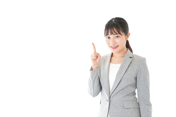 Asiatisk Affärskvinna Isolerad Vit Bakgrund — Stockfoto