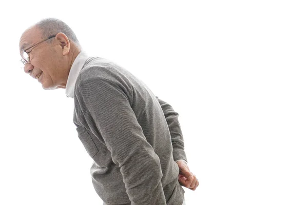 亚洲老年人背痛 — 图库照片