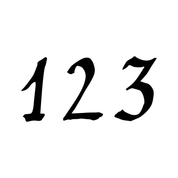 インクペン番号123.白い背景に隔離されたテキスト。ベクトルイラスト第十話 — ストックベクタ