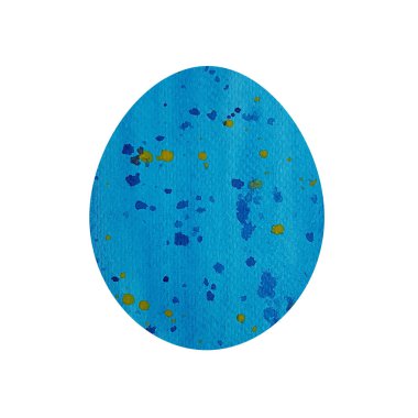 Mavi Paskalya yumurtası. El çizimi suluboya çizimi. Renkli resimleme