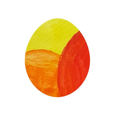 Renkli Paskalya yumurtası. El çizimi suluboya çizimi. Renkli resimleme