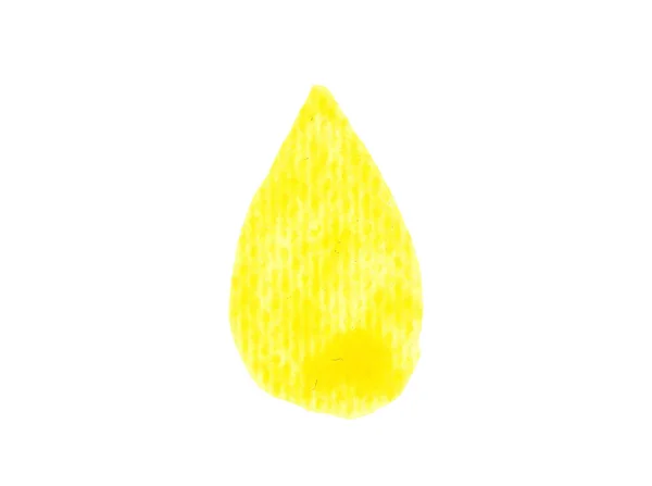 Une goutte d'eau jaune. Dessin à la main croquis aquarelle. Illustration colorée — Photo