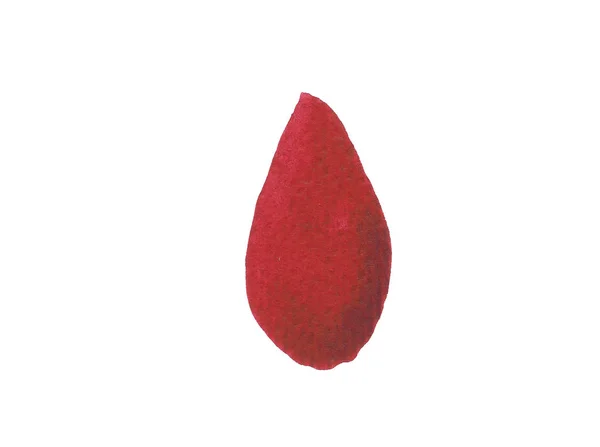 Tmavě červená kapka vody. Kresba akvarelu ručně. Barevná ilustrace — Stock fotografie