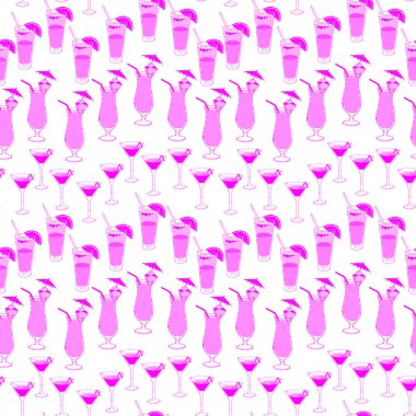 Pembe kuyruklu kusursuz desen. Sevgililer Günü için el çizimleri. Vektör İllüstrasyonu. Bölüm 10