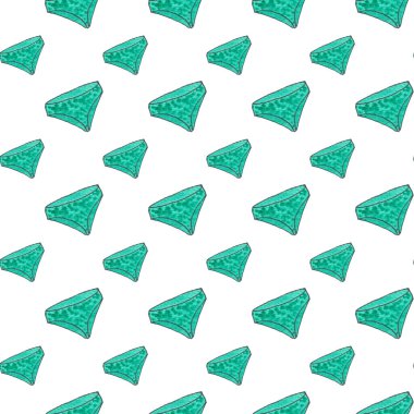 Beyaz arka planda pantolonsuz desen. Yazlık giysiler ve aksesuarlar. Karikatür karalaması suluboya çizim çizimi