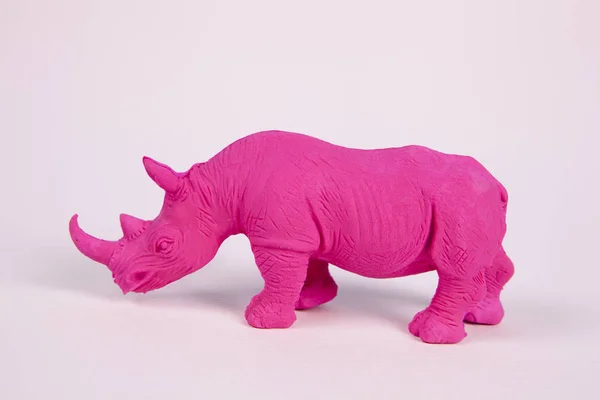 Pink pink pop plastic rhinoceros — Stock Photo, Image