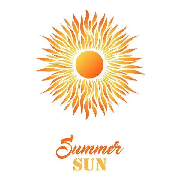 Summer Sun Card. Desigh decorativo para saudações de férias — Vetor de Stock