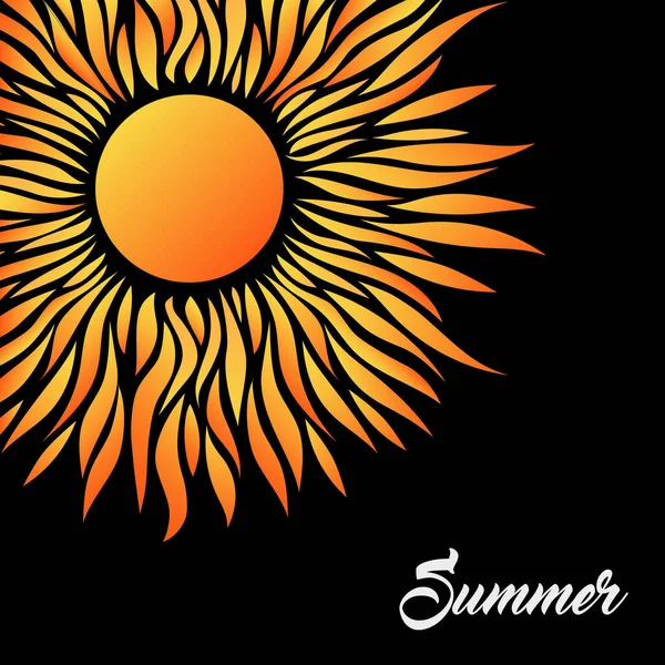 Summer Sun Card. Desigh decorativo para saudações de férias — Vetor de Stock