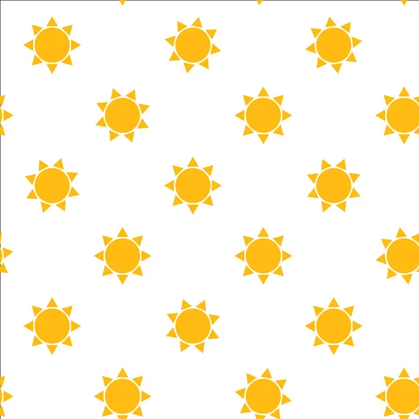 夏の太陽シンプルなアイコンとシームレスなパターン — ストックベクタ