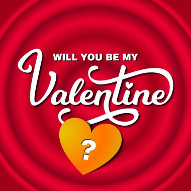 Will You Be My Valentine Card with Text and Hearts