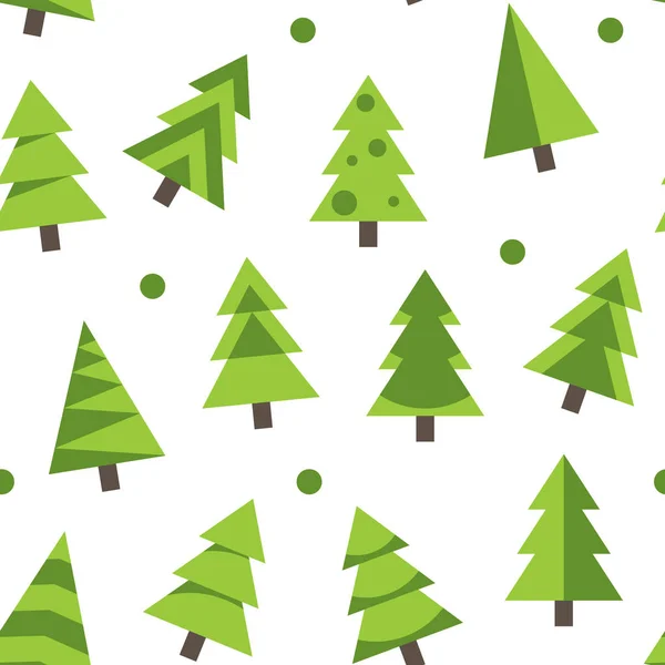 Seamless Pattern with Christmas Trees on White — Stock vektor