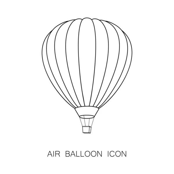 Air Balloon Simple Icon isolated on White — Stock vektor