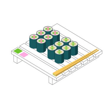 Sushi Set Minimalystic Style Pure Form Design