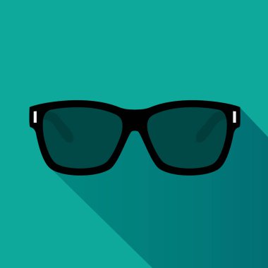 Black Sunglasses Summer Icon with long shadow