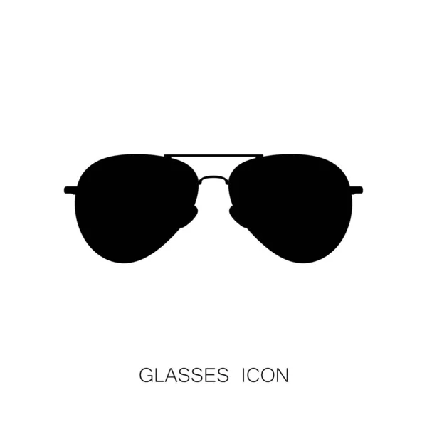 Lunettes de soleil Black Summer Icon isolées sur Blanc — Image vectorielle