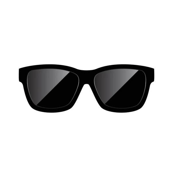 Gafas de sol negras icono de verano aislado en blanco — Archivo Imágenes Vectoriales