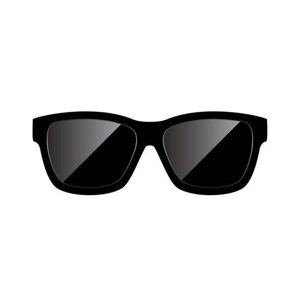 Black Sunglasses Summer Icon isolated on White