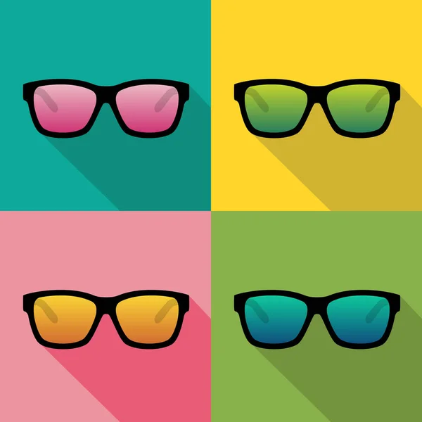 Set of Sunglasses Icons Multi Color Selection — 스톡 벡터