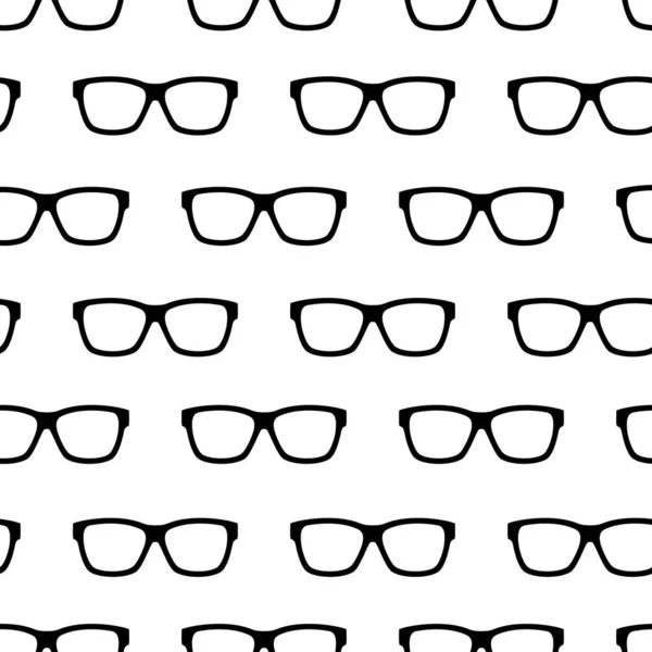 Modello senza cuciture con occhiali da sole icone su bianco — Vettoriale Stock
