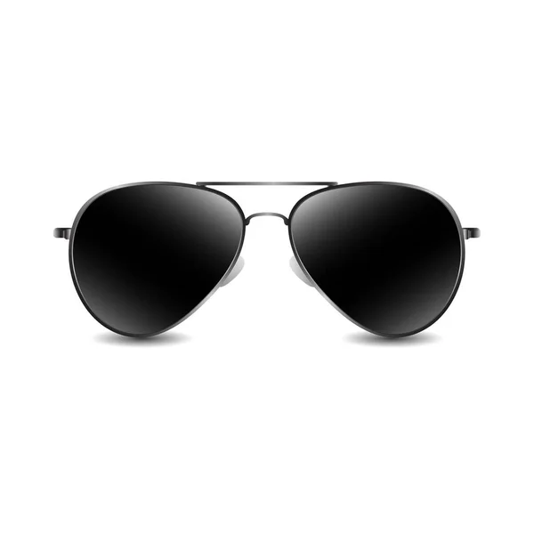 Black Sunglasses with Shadow Summer Icon Realistic Style — Stockový vektor