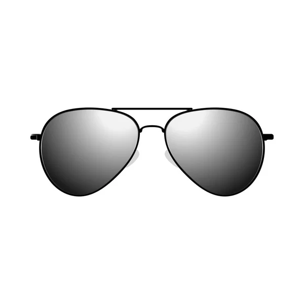 Black Mirror Sunglasses Summer Icon isolated on White — Stockvector