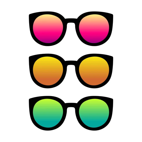 Set de gafas de sol de verano Iconos Multi Color Selection — Archivo Imágenes Vectoriales