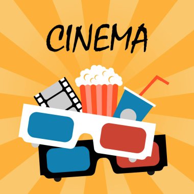 Cinema Poster Set of Graphic Movie Watch Elements