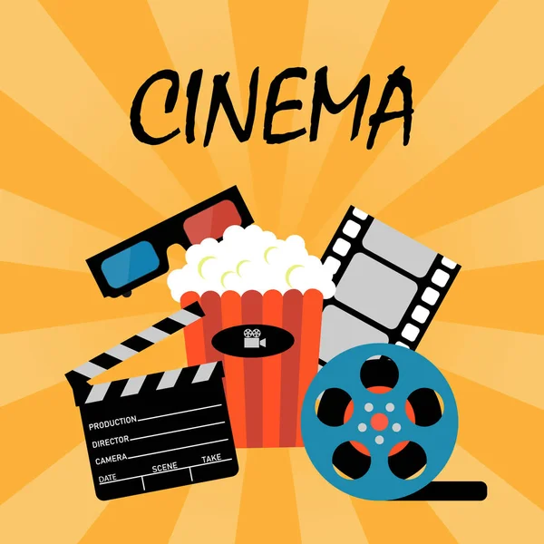Cinema Poster Set of Graphic Movie Watch Elements — Stock vektor