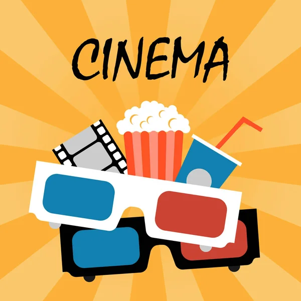 Cinema Poster Set of Graphic Movie Watch Elements — Stock vektor