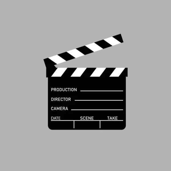 Abrir Clapperboard Icono Cine Filmación Elemento de diseño de película — Archivo Imágenes Vectoriales