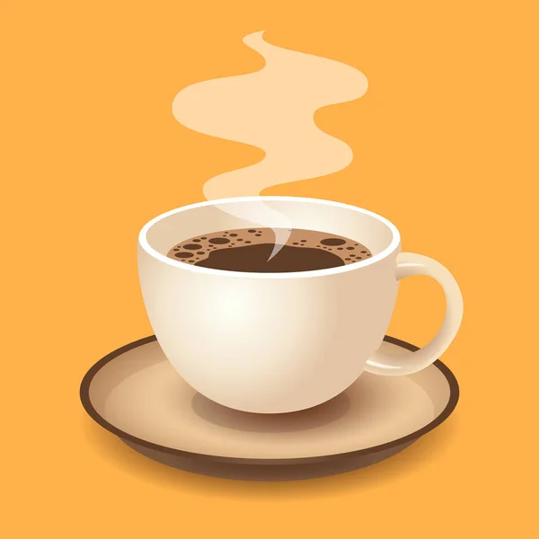 Una Taza Café Fresco Ilustración Vectorial Estilo Plano Diseño Decorativo — Vector de stock