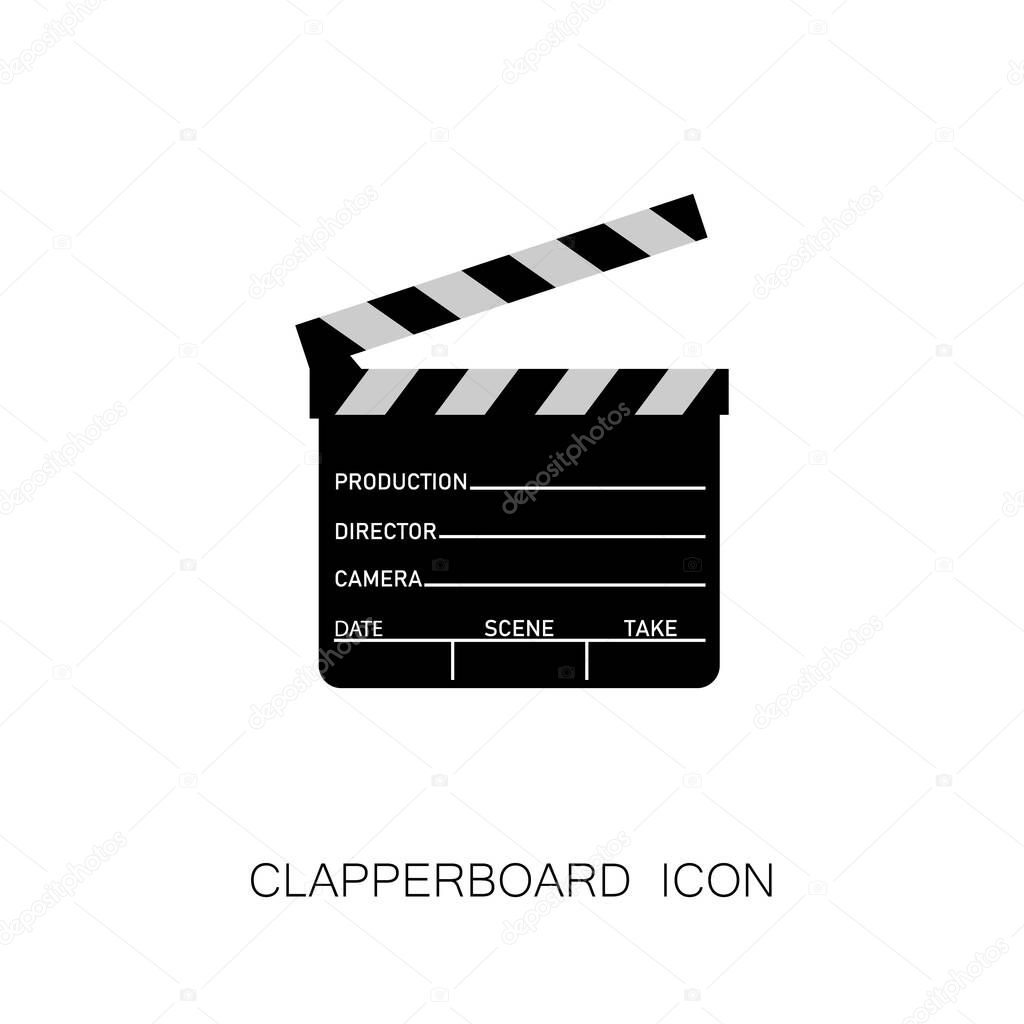 Open Clapperboard Icon Cinema Filming Movie Design Element