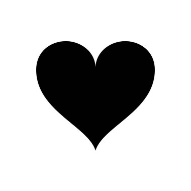 Kalp Simgesi. Vektör İllüstrasyonu. Siyah Basit Simge Beyaz Arkaplanda izole