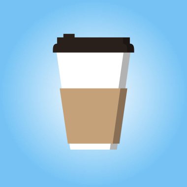 Coffee Paper Cup - Cafe için model şablon, Restoran marka kimlik tasarımı. Siyah, beyaz, kahverengi karton kahve fincanı. Sıcak İçecekler için tek kullanımlık plastik ve kağıt masa takımı vektör şablonu