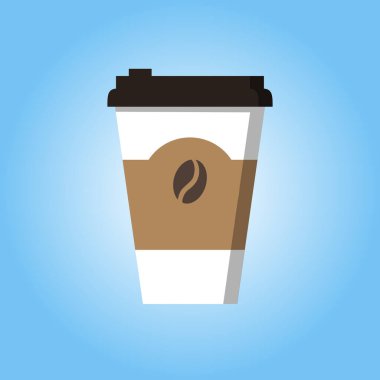 Coffee Paper Cup - Cafe için model şablon, Restoran marka kimlik tasarımı. Siyah, beyaz, kahverengi karton kahve fincanı. Sıcak İçecekler için tek kullanımlık plastik ve kağıt masa takımı vektör şablonu