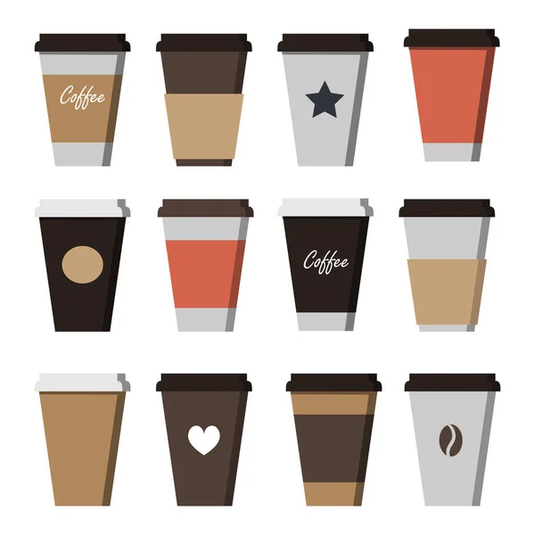 Set Taza Café Plantilla Maqueta Para Café Diseño Identidad Marca — Vector de stock