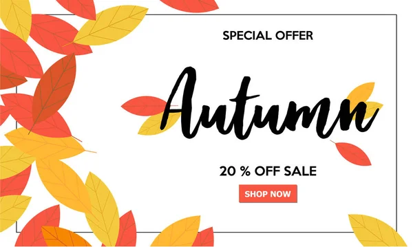 Autumn Sale Off Banner Decorative Backround for Shops — Stock Vector