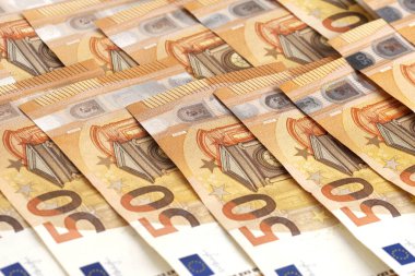 Para arkaplan euro nakit banknotları 50 avro çerçeve.
