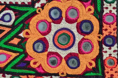 Kutch Gujarat Hindistan 'a yakın nakış, ahir Breed nakış