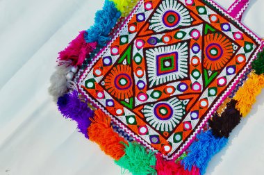 yakın görünüm Hint nakış, Hindistan nakış güzel patte