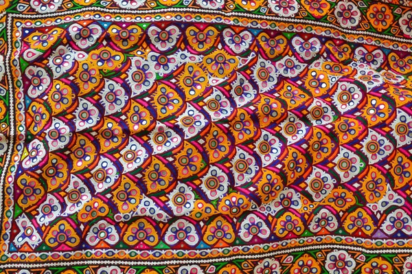 Chikanisari .kantha.phulkari .Rajasthani patch, spegelarbete, Indi — Stockfoto