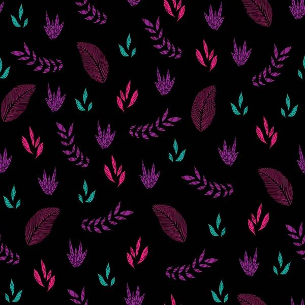 Διάνυσμα μαύρο όμορφη τροπικά φύλλα αδιάλειπτη μοτίβο φόντο — Διανυσματικό Αρχείο