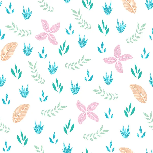 Vector pretty pastel tropical floral seamless pattern background — Stock Vector