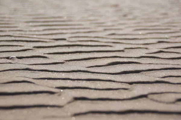 Piasek Faluje Plaży Tekstura Fal Piaskowych Czystej Plaży — Zdjęcie stockowe